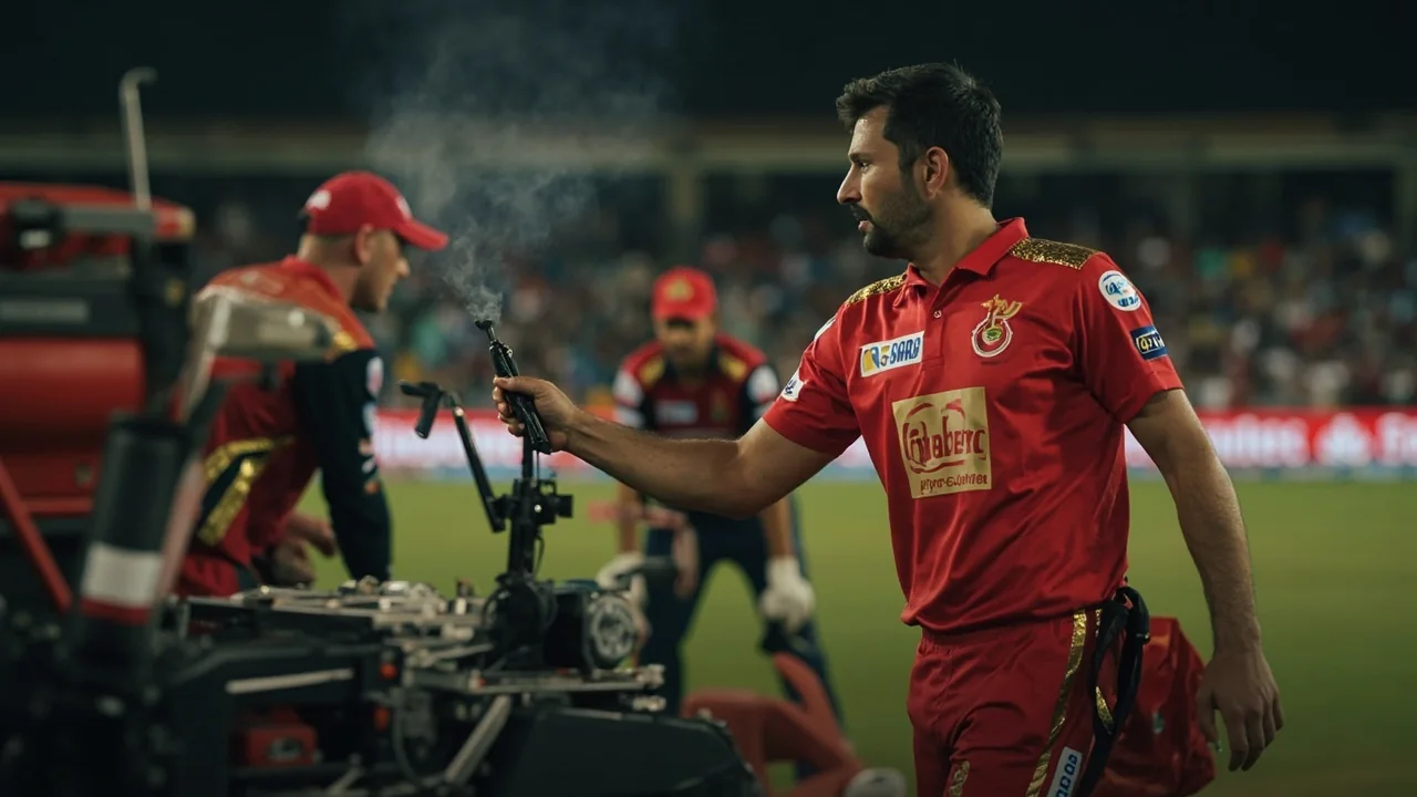 A bowler in conversation with the captain during a break in play, the kind of tactical moment that decides which franchises stay at the top of the consistency table.