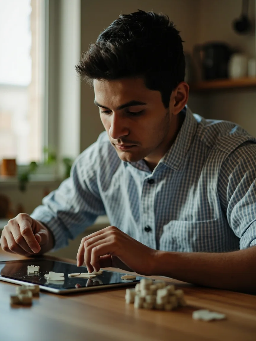 An editorial verdict notebook with mint ink highlights on a clean wooden desk